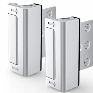 2 Pack Upgraded Door Lock Home Security Withstands 800 lbs Heavy Duty Door Reinforcement Safety Latch for Inward Swinging