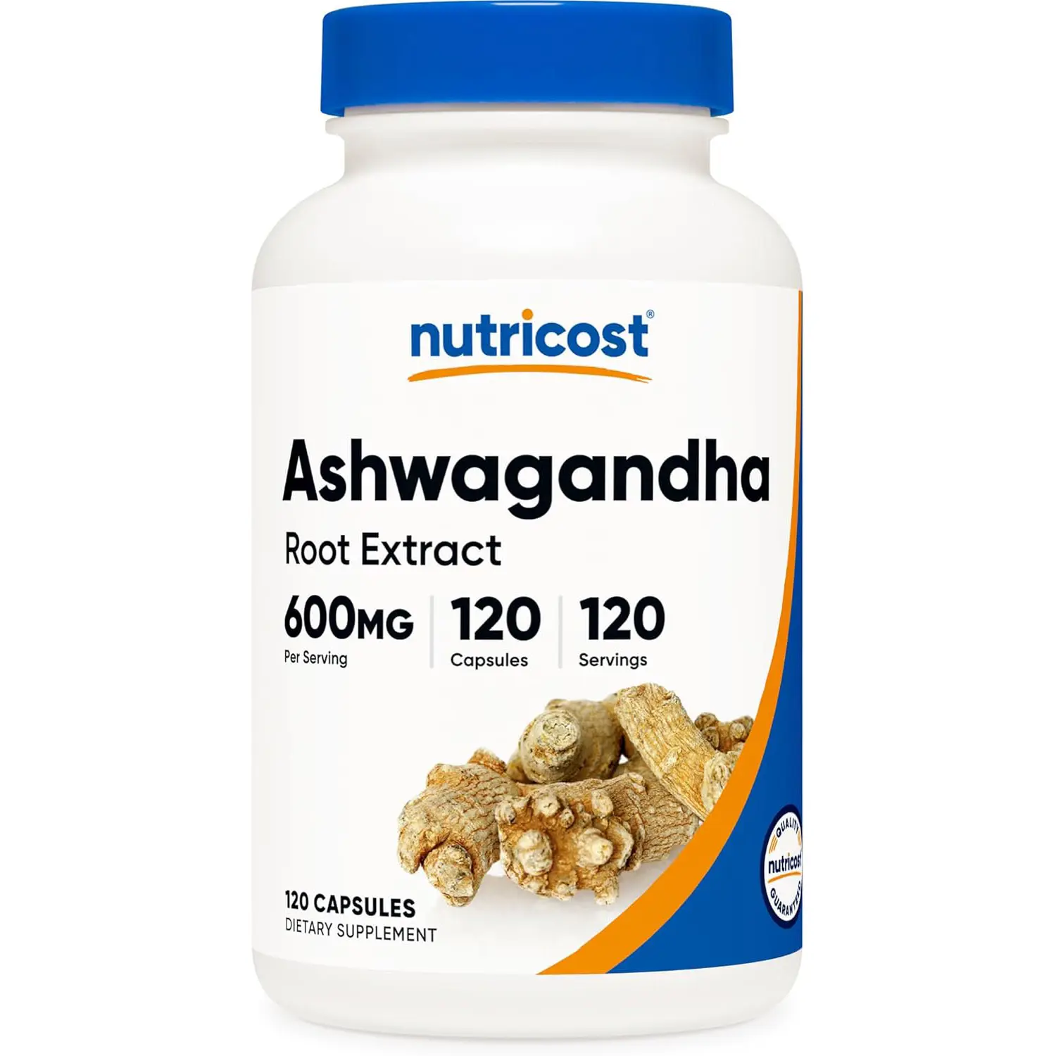 Nutricost Ashwagandha Herbal Supplement 600mg, 120 Capsules - Vegetarian, Non-GMO, Gluten Free, Ashwagandha Root