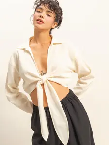 Brissa Tie Front Crop Top