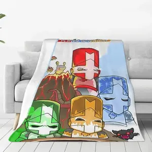 Soft and fun throw blanket castle crasher throw blanket super soft blanket decoration flannel blanket for bed sofa comfort, fuzzy and lightweight