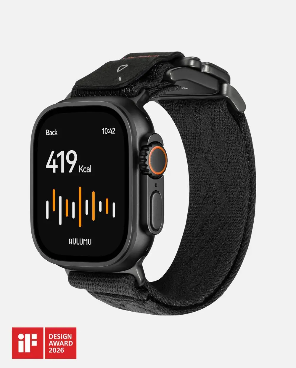 Aulumu C03 Snap Functional Titanium Buckle for Apple Watch Ultra (3/2/1) Nylon Band | Luxury Embossed Texture Knit | Quick-release Design | iWatch Bands for 49/46/45/44MM