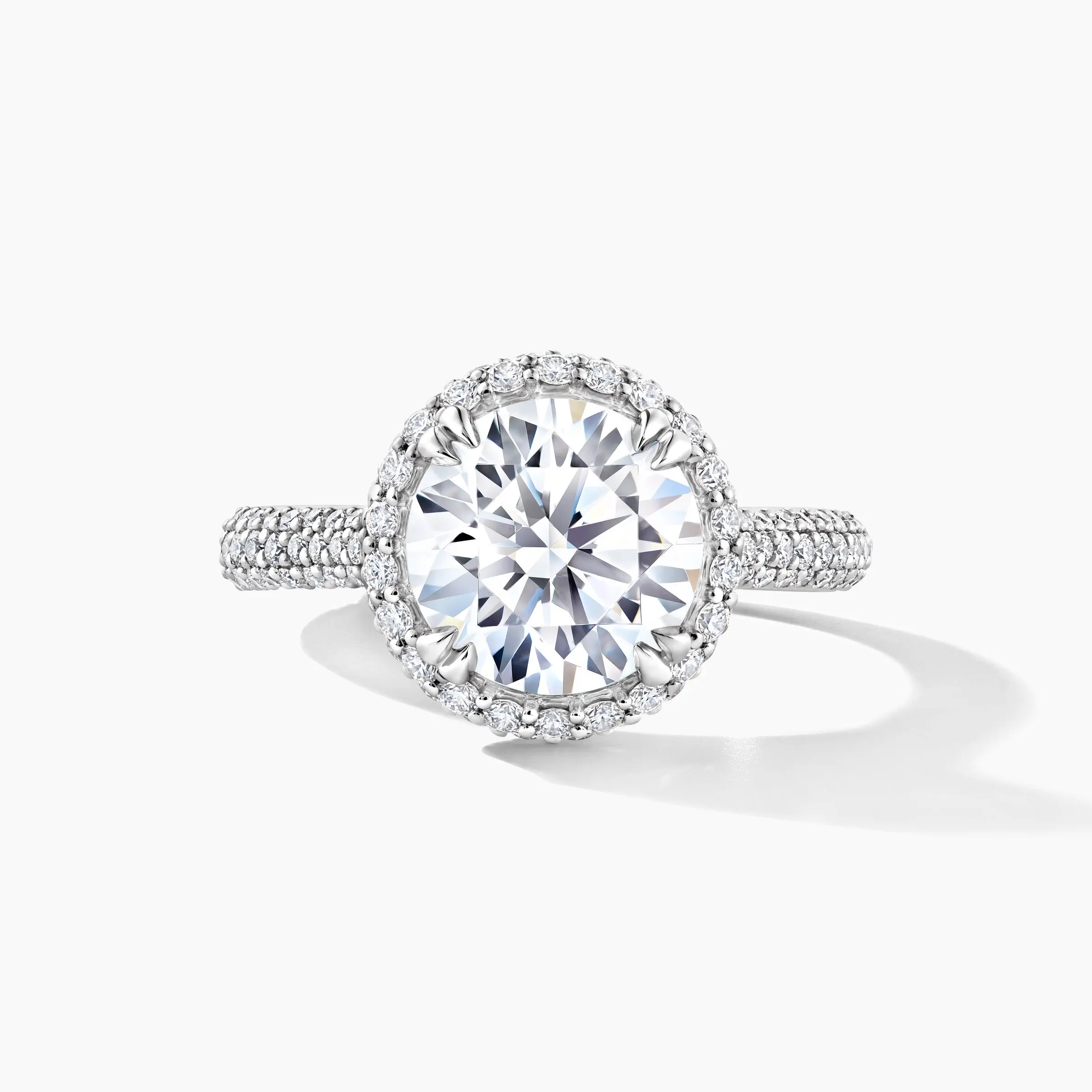 Platinum 1.19 ctw Natural 2.51 Lab-Grown Diamond Round Engagement Ring
