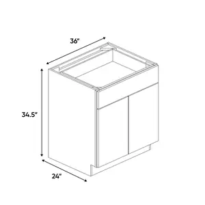 RTA - Liberty Shaker Black - Double Door Cabinets - 36"W x 34.5"H x 24"D