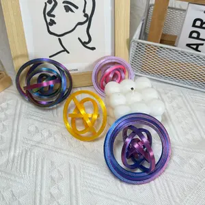 3D Printed Full-Direction Gyroscope, Spiral Polygon Push Toy, 360° Rotating Finger Spinner, Adult Stress Relief Ring Toy, Perfect Gift