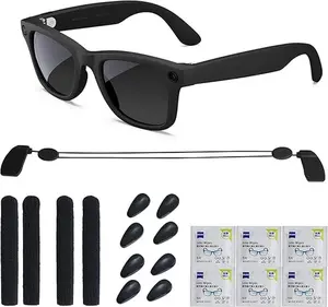 HiBloks Smart Glasses Accessories for Ray-Ban Meta Wayfarer/Headliner/Skyler Gen 2 & Oakley Meta HSTN, Come with Nose Pads 4 Pairs, Anti-drop Lanyard, Non-slip Glasses Holder, 6Pcs Lens Cleaning Paper