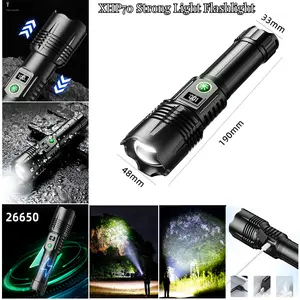 <Local Delivery>Outdoor Camping Lighting Flashlight White Laser Ultra Bright Long Range High-power Zoom Handheld Charging LCD