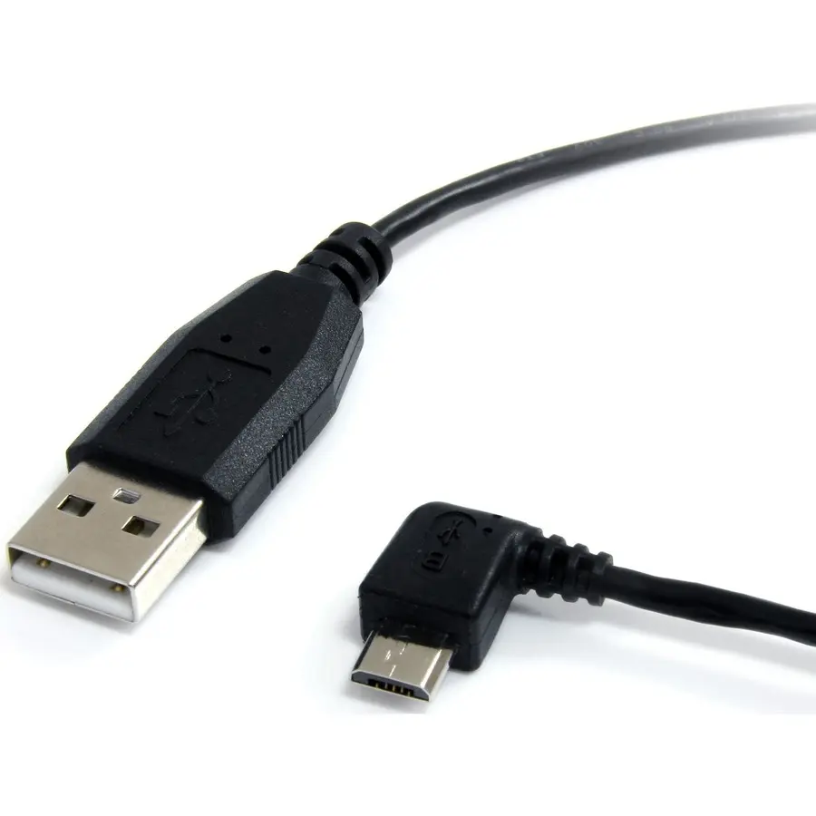StarTech 1 ft Micro USB A to Left Angle Micro B Cable, Plug-and-Play Single Cable for Mobile & Compact Devices, UUSBHAUB1LA, Micro Devices