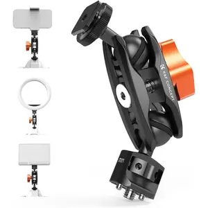 K&F CONCEPT Magic Arm, Multi-Function Double Ball Head with Cold Shoe Mount 1/4" Screw for Super Clamp, Monitor, LED Light