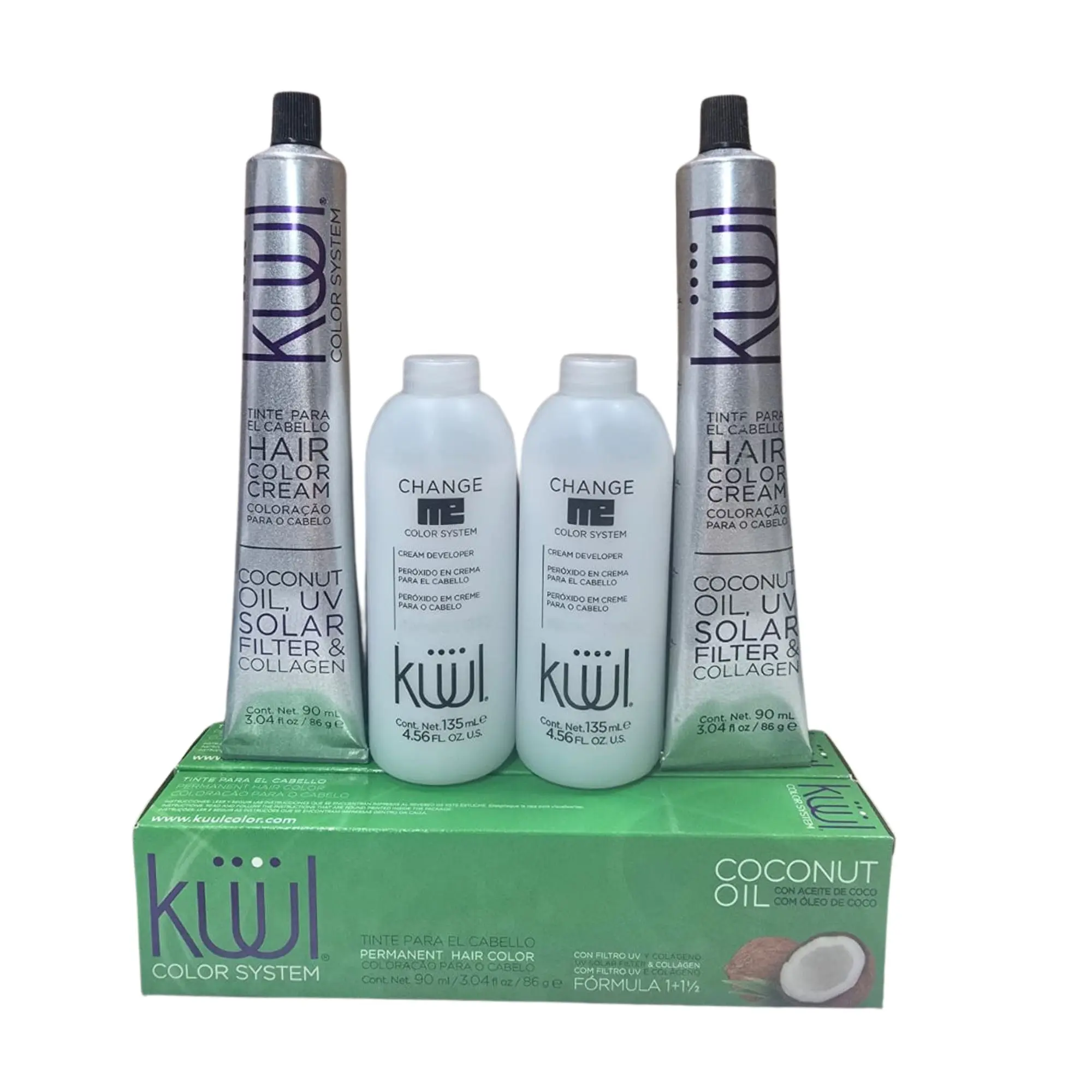 Kuul Hair Color Kit. 2 Dyes + 2 Developers Kuul Hair Color Kit. 2 Dyes + 2 Developers