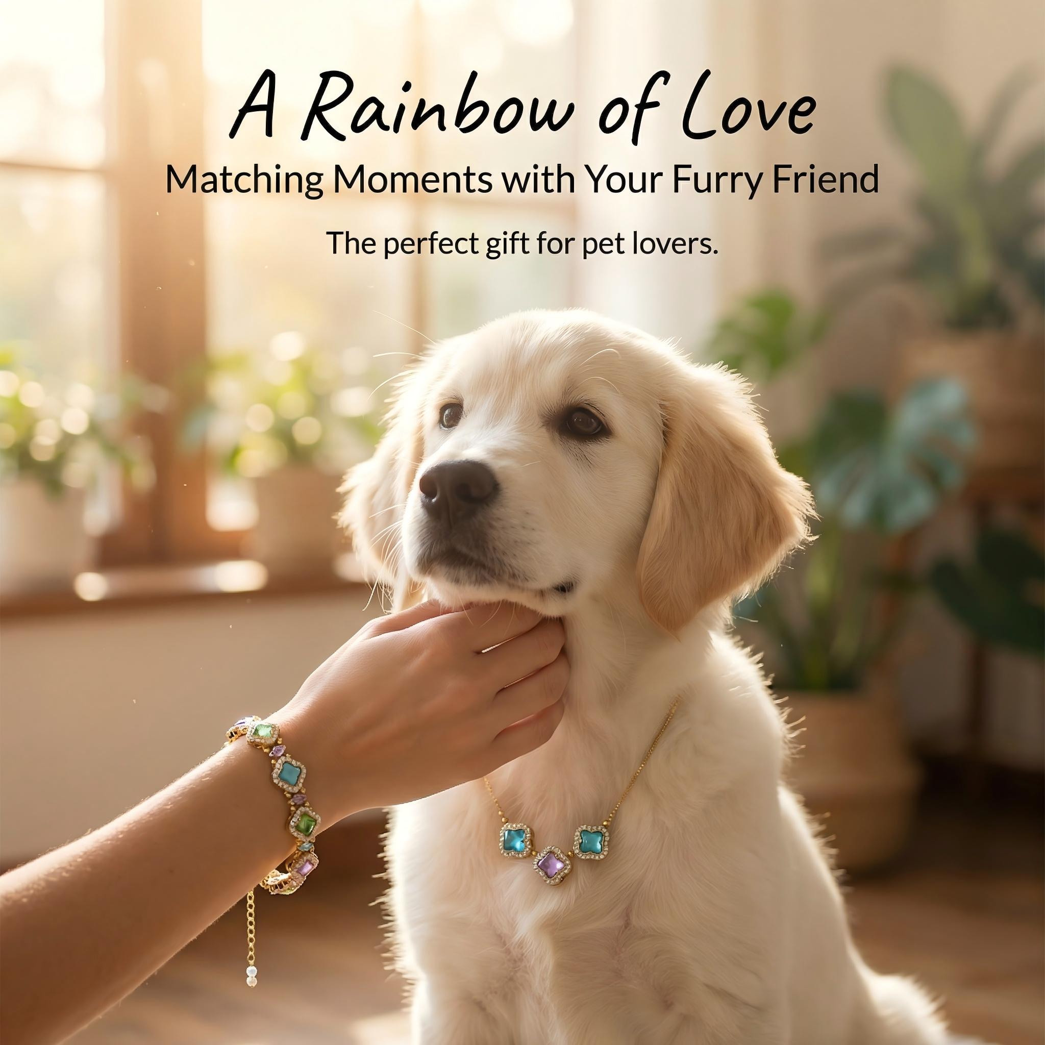 Rainbow& Fluffy Ball- Adjustable Human & Pet  Set cruel intentions necklace