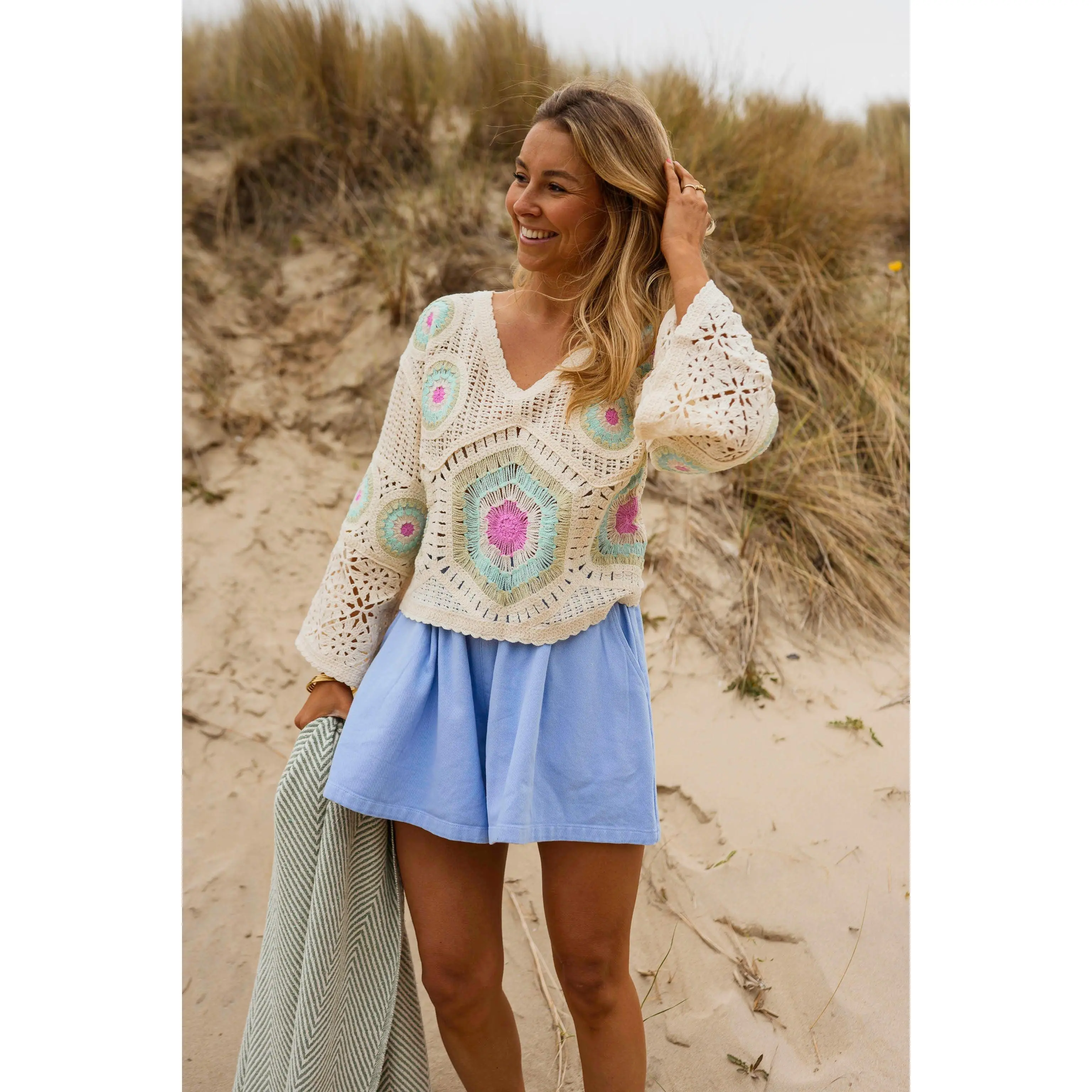 Ecru Crochet Nelia Blouse
