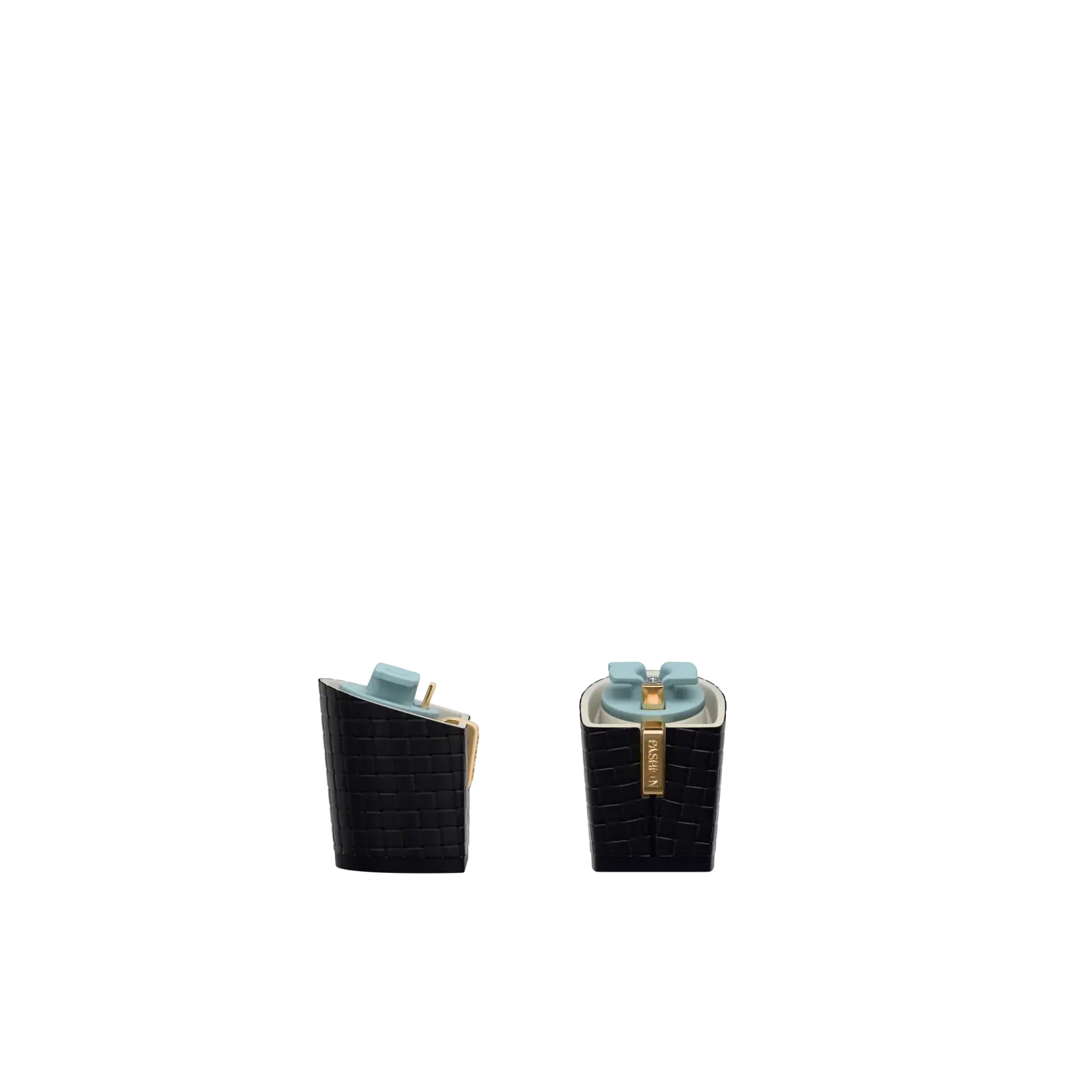 Block Heel Kit 3 Coal Woven Leather