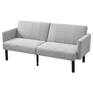 75" Modern Convertible Futon Sofa Bed - 3-Seater Loveseat with Adjustable Backrest, Wooden Frame, Space-Saving Sleeper Couch
