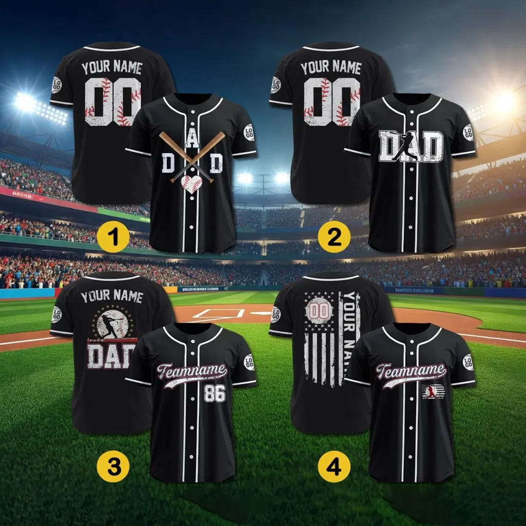 Personalized Baseball Jersey with Name Number Logo for Dad, Custom Fathers Day Gift for Team, Gift for Husband, Gift for Dad, Gift for him #Baseballjersey #Fathersday