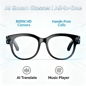 Travel Business Smart Glasses, HD Pixel Camera, Real-Time Translation, Bluetooth-compatible Call & Music, Lightweight Outdoor Splash-Proof