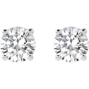 14k white Gold 1 CTW VS/F+ Lab Grown Diamond earrings.