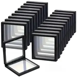 Transparent floating display box, plastic film jewelry packaging box, storage box for necklaces, rings, and collectibles, practical jewelry organizer for daily display and protection