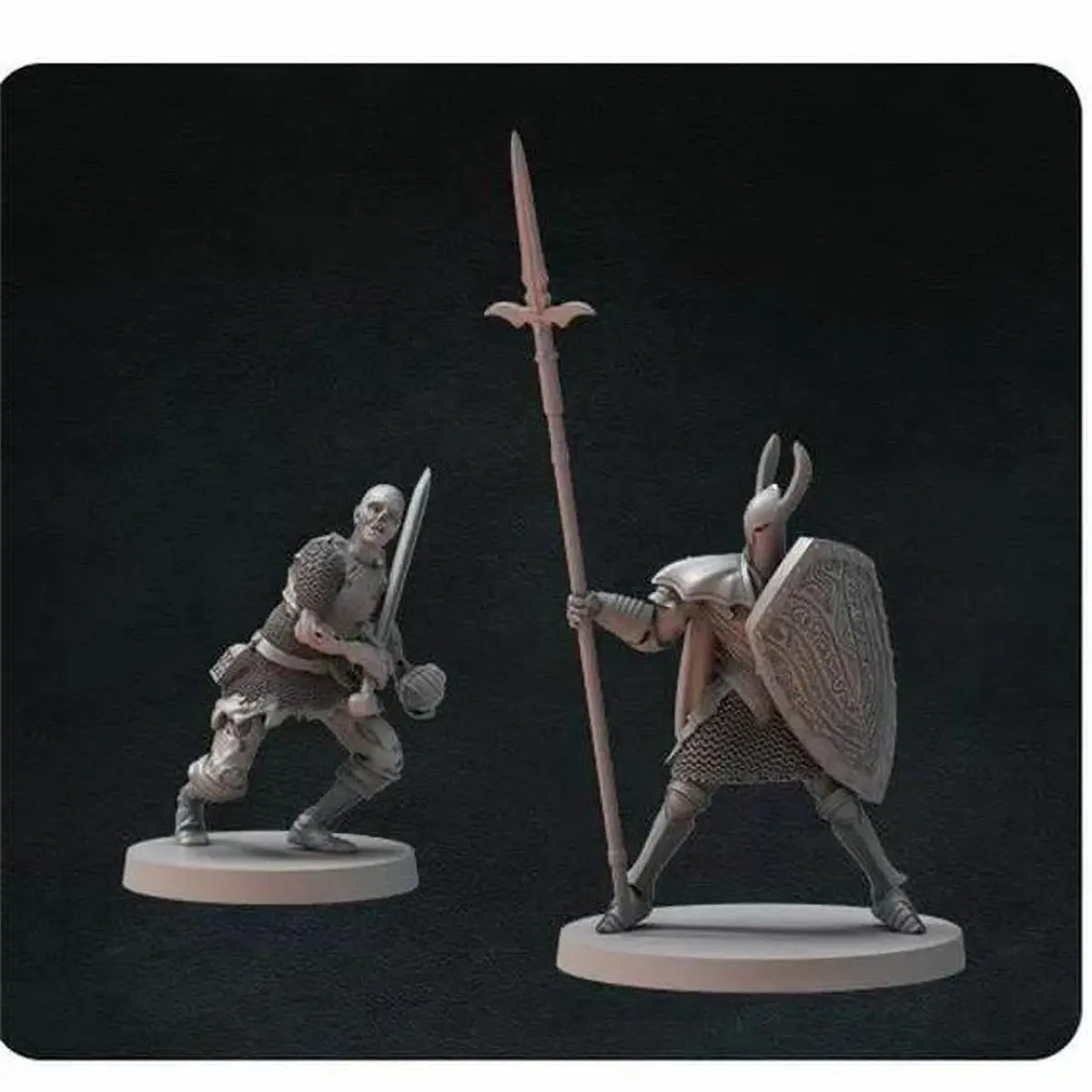 212 MAIN Steamforged Games STEDS-RPG020 6-Piece Fantasy Mini Dark Knights Miniatures Box Set, Martial Collectible Roleplay Figures, Home Decor Statue