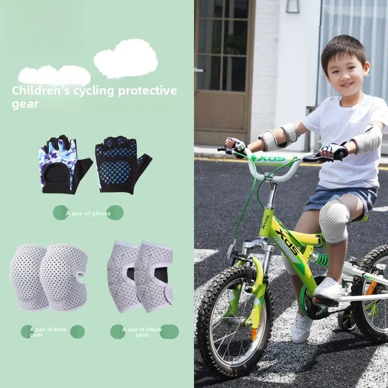 Knee padselbow pads gloves grey-purple six-piece 