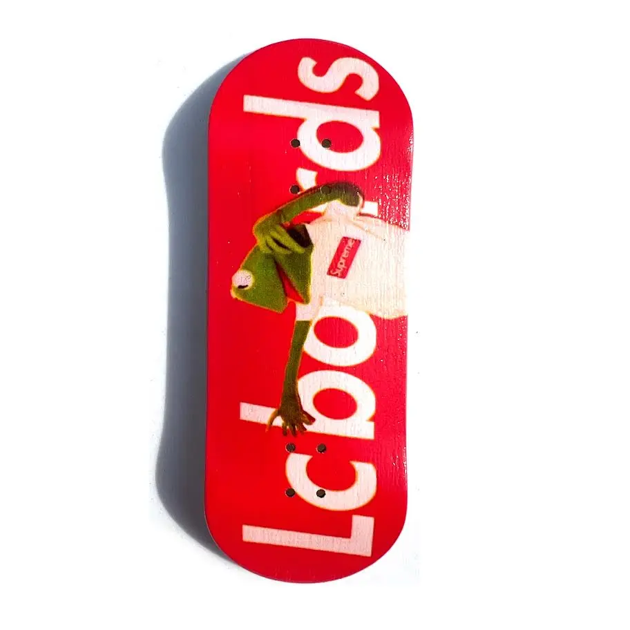 LC BOARDS FINGERBOARD DECK 98X34 KERMIT RED WITH FOAM GRIP TAPE LC BOARDS FINGERBOARD DECK 98X34 KERMIT RED WITH FOAM GRIP TAPE