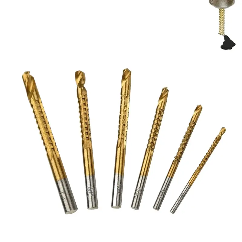 6 Pack Coated HSS Twist Drill Bits 3–8mm Serrated Side Cutting | Heavy Duty Multipurpose Drill Set for Woodworking, Metal, Plastic & DIY Projects