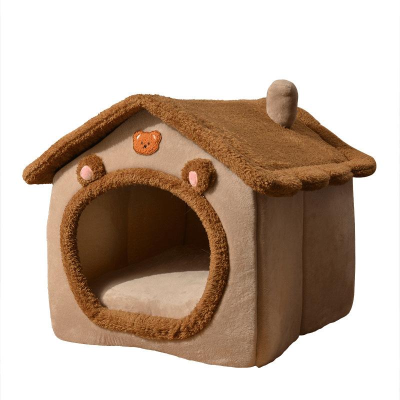 Foldable Pet House Detachable Washable Cat Bed Dog Cave Sofa, Fabric Pet Bed for Super Small Dogs and Medium Cats, Model Xinghao Cww-05