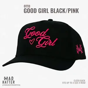Good Girl By The Mad Hatter Co. 3D Puff Embroidery (Up To Size 8 Head) Trucker Hat Snapback Adjustable Premium Womens trucker hat