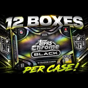 12 2025 Topps Chrome Black Football Hobby Box Full Case Pick Your Team