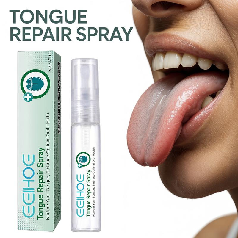 EEIHOE Tongue Repair Spray - Relieves Dry Cracked & Swollen Tongue - Oral Care Solution for White Coating - 30ml