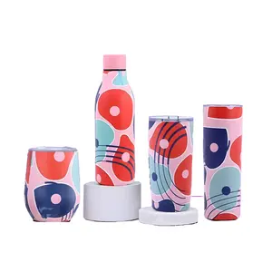 Eclat Find Elegant 4-piece Ensembled Bottle Slim Cup Tumbler and Egg-shaped Cup Pink