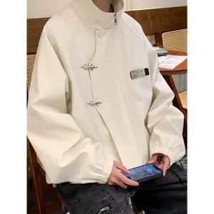 Novelty Design Men's Plus Size Loose Solid Waterproof Jacket With Pockets And Zipper, Men's Spring Fall Coat, Fashion Gift For Men  aesthetic raincoat rain mate  raincoats sophie rain jacket raincoat snoopy rain jacket women rain jacket for men american p