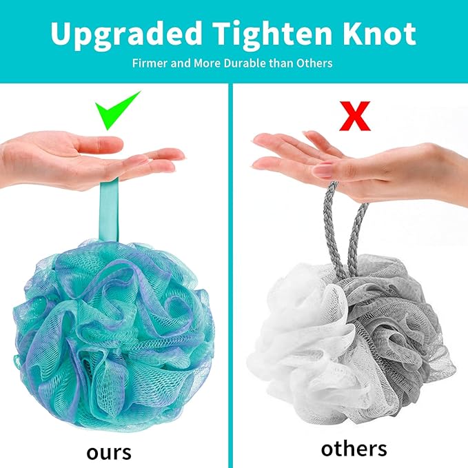 Bath Loofah Shower Sponge Back Scrubber Soft Mesh Exfoliating Shower Puffs for Women & Men Pack of 4 Body Wash Sponges Deep Cleansing & Skin Exfoliation Bath Accessories Bath Loofah Shower Sponge Back Scrubber Soft Mesh Exfoliating Shower Puffs for Women & Men Pack of 4 Body Wash Sponges Deep Cleansing & Skin Exfoliation Bath Accessories