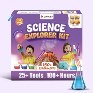 Curious Jr by PW Science Kit for Explorer Kids with Instructions Manual, 150+ Fun & Educational Science Experiments Kit, DIY Kit for Kids Ages 8+, STEM Learning Toy, Best Birthday Gift