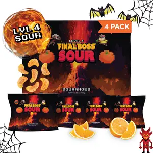 Final Boss Sour Oranges – Level 4 Halloween Drop | Real Fruit, Extreme Sour Powder | 1-Pack or 4-Pack