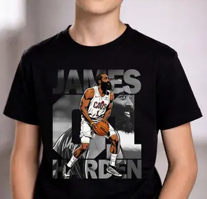 Basketball Player PNG Shirt Design James Harden Comic T-Shirt Sublimation graphic tees crew neck