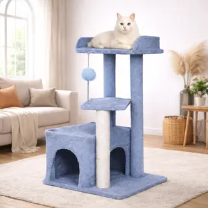 Multi-Level Large Cat Tree Tower for Indoor Cats/Furniture Activity Center with Wide Base