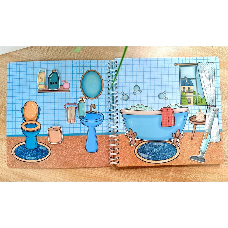 Sea House – Paper Dolls Activity Book (Velcro Dress-Up, 2 Dolls, Coastal Rooms) | Spring Acorn