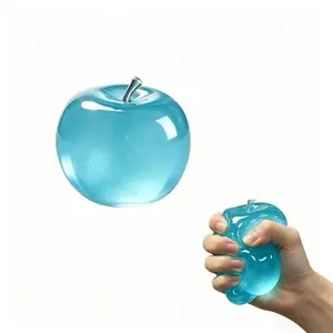 Ice Clear Ocean Heart Stress Ball, Soft, Ultra-Thin Shell, Smooth Texture, Easy Clean, Desk Decor, Office Relax Gift, Best Summer Gift Choice, Stress Relief Ball