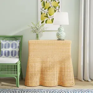 Betty Skirted Handwoven Rattan Console Table