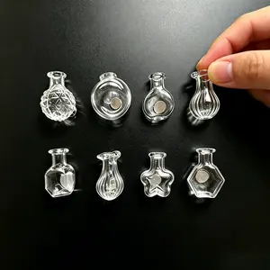 Transparent Mini Vase Fridge Magnets, 8-Piece Set – Nordic & Chinese Minimalist Style, Shatterproof Resin with Strong Magnetic Hold, Decor for Kitchen, Office, and Gift Giving, Handmade in Jingdezhen, CN