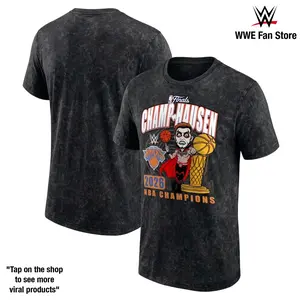 Danhausen 2026 Finals Champions Graphic Tee WWE Vintage Wash 230GSM Cotton Shirt Celebrate Danhausen’s Unique Wrestling Career, Fan Favorite Persona, Championship Spirit, Collectible Men Top Shirt Wash