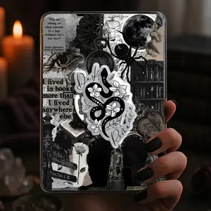 Dark Romance Floral Black Snake Kindle Grip Magnetic Holder Gothic Magsafe Phone Kindle Accessory