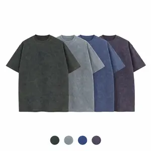 OVELA 2-Pack Vintage Acid Wash Oversized T-Shirts for Men, Heavyweight Cotton Loose Fit Gym & Streetwear Tees