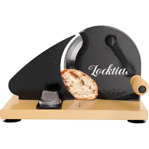 Manual Bread Slicer for Homemade Sourdough Bread, Hand Crank Bread Slicer With Line, Suction Cup and Protective Cover, Thickness