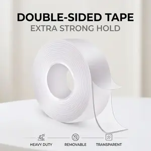 Double-Sided Heavy-Duty Tape (9.85 feet), Nano Double-Sided Tape, Transparent Mounting Tape, Reusable Waterproof Tape, No-Trace Magic Tape, Picture Hanging Adhesive Strips, Ideal for Home Decor Projects