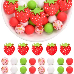 Soft Silicone Beads Large Hole 14x16mm Mixed Colors Bulk for DIY Bracelet Making Kit Sensory Craft Supplies for Kids Teens Beginners Pen Charms Jewelry