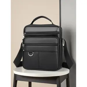 Genuine Leather Single Shoulder Bag for Men, Multi-Compartment Crossbody Bag Ideal for Business Use, Stylish and Durable Design