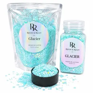 Reese & Riley Glacier Premium Blue Holographic Glitter Chunky Mix for crafts