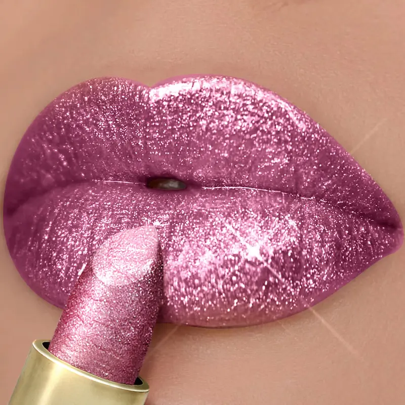 1Pc Pearl Diamond Glossy Lip Gloss, Hydrating & Moisturizing Makeup, Long-Lasting Waterproof Shimmer Finish, Perfect for Parties, Festivals and Daily Wear