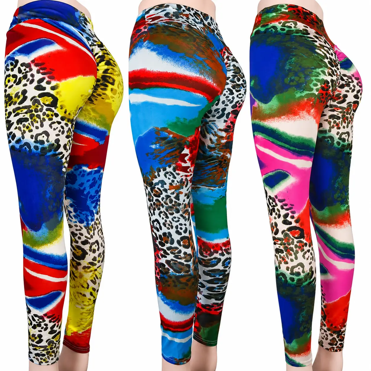 3 piece Women Seamless High Waisted Leggings Butt Lift Yoga Pants Tummy Control